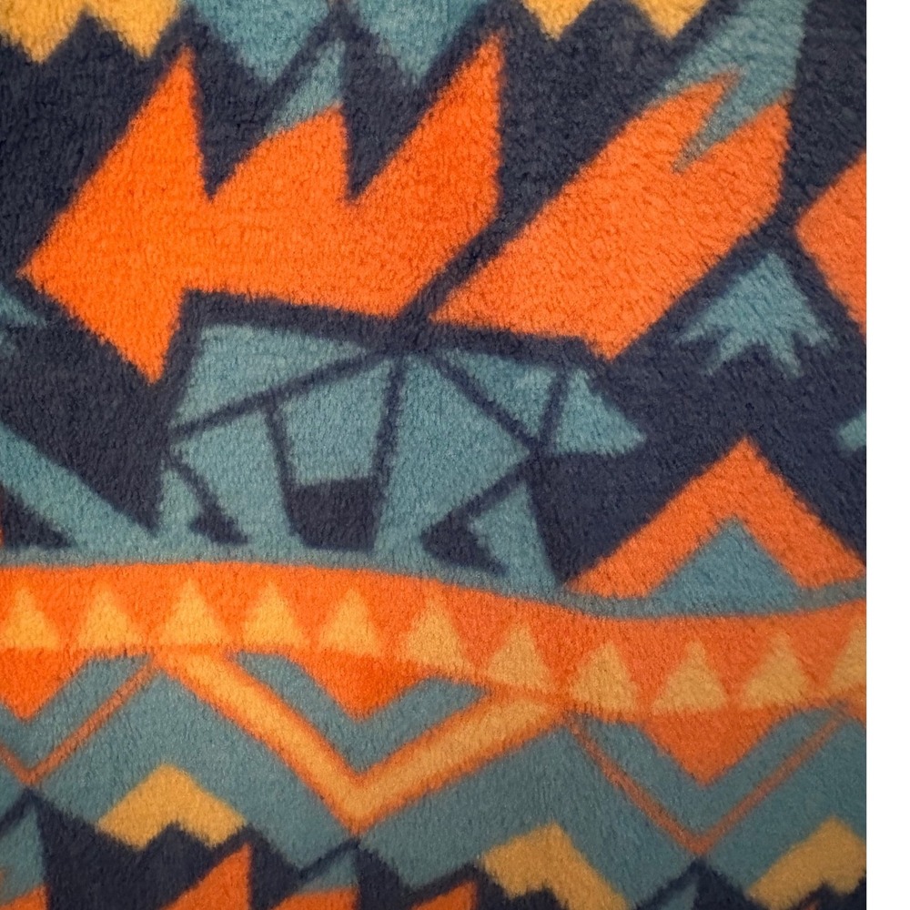 Southern Marsh Fairbanks Pullover Blue Orange Geometric Fleece 1/4‎ Zip HGTN566 - Picture 5 of 12